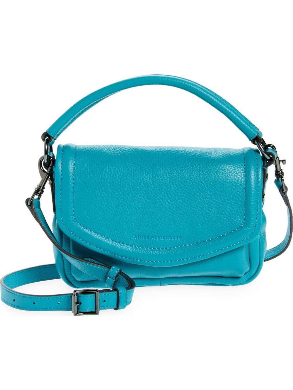 Aimee Kestenberg Here & There Convertible Leather Crossbody Bag Purse Blue Teal
